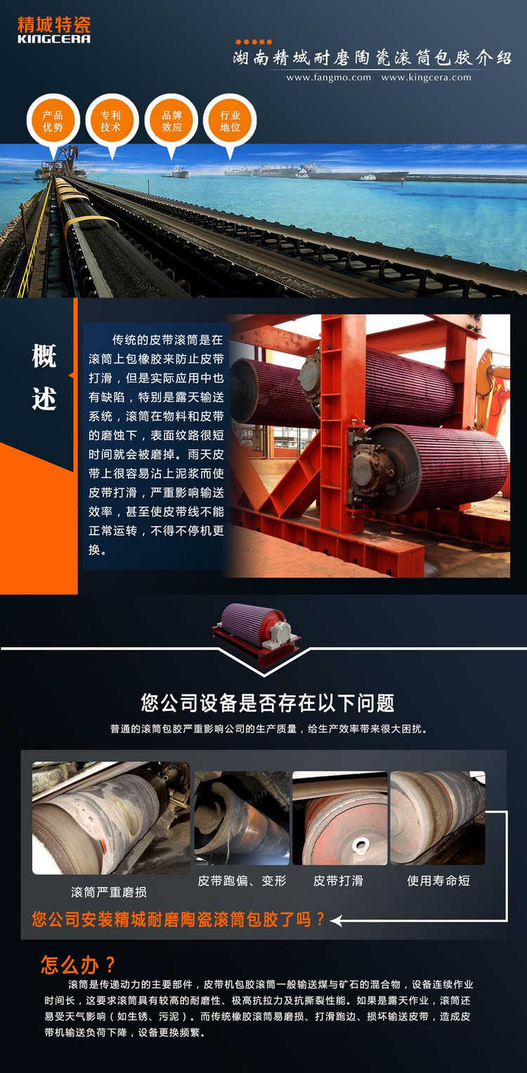 7163银河官方网址特瓷陶瓷滚筒包胶与工艺流程